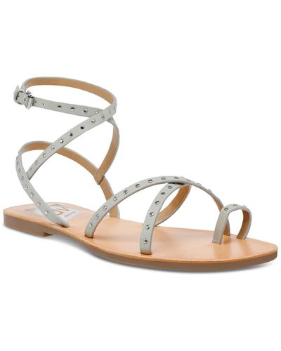 DV by Dolce Vita Junie Studded Open-toe Flatform Sandals - Metallic