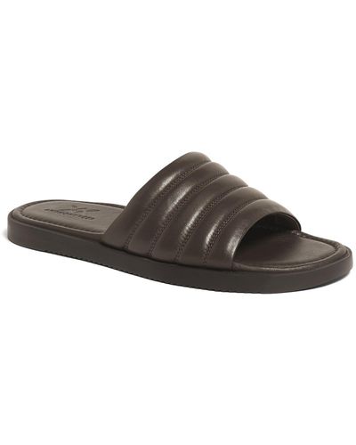 Anthony Veer Key West Slide Leather Slide Sandals - Brown