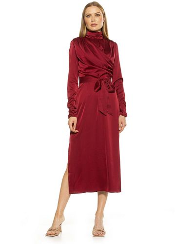 Alexia Admor Mockneck Midi Dress - Red