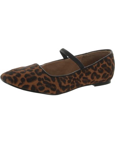 Madewell Calf Hair Cheetah Print Mary Janes - Brown