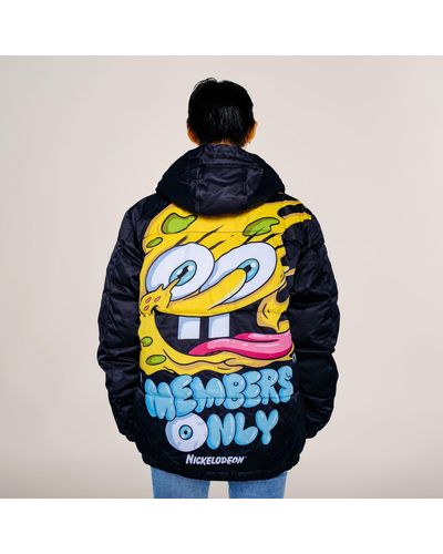 Members Only Rad Spongebob Puffer Oversized Jacket - Blue