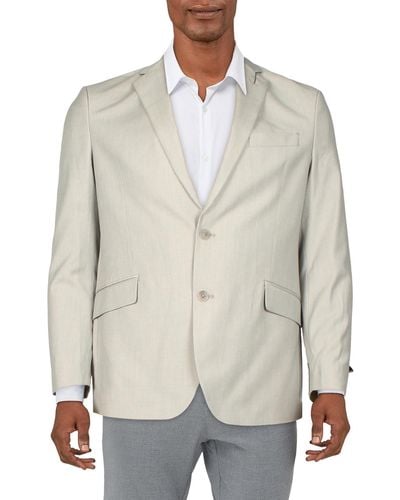 Kenneth Cole Woven Long Sleeves Two-button Blazer - Natural