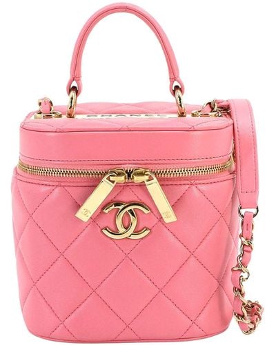 Chanel Vanity Leather Shoulder Bag (pre-owned) - Pink