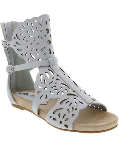 Bellini Narissa Faux Leather Flat Gladiator Sandals - Metallic