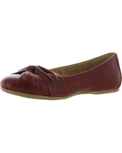 Born Lilly Leather Padded Insole Ballet Flats - Brown