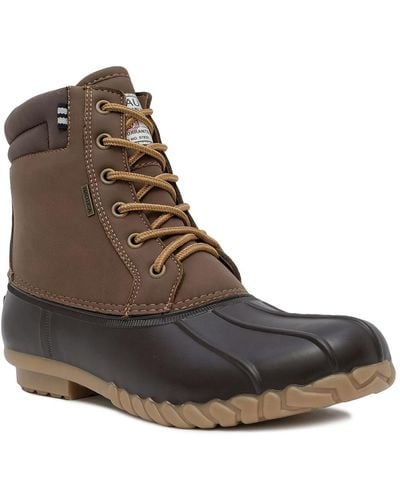 Nautica Channing Faux Leather Lace-up Winter & Snow Boots - Brown