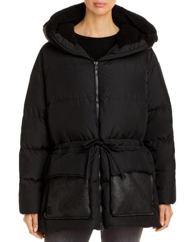 Bacon Cloudy 78 Fleece Lined Quilted Puffer Coat - Black