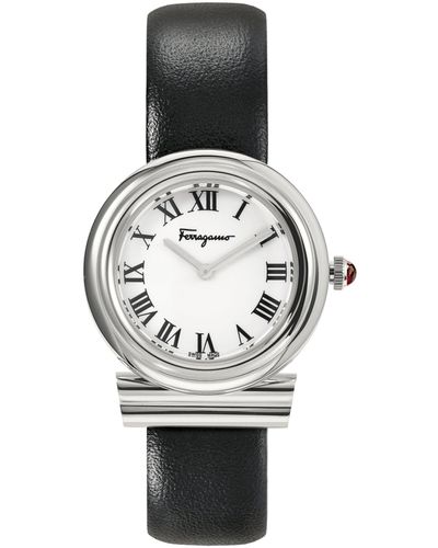 Ferragamo Gancini Leather Watch - Gray