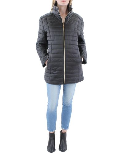 White Mark Plus Quilted Cold Weather Puffer Jacket - Black