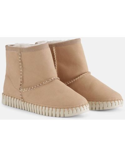 Ilse Jacobsen Suede Ankle Boots In Latte - Natural