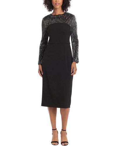 Maggy London Sequin Cut-out Cocktail And Party Dress - Black