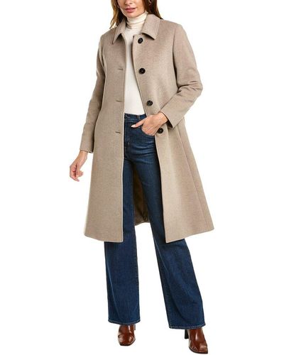 Cinzia Rocca Wool Cashmere blend Coat in Brown Lyst