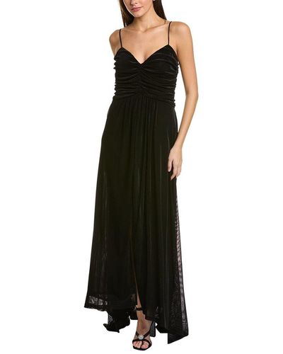 Donna Karan Velvet Mesh Gown - Black