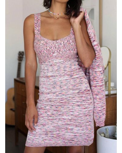 Greylin Francis Melange Knit Mini Dress In Pink Multi - Purple