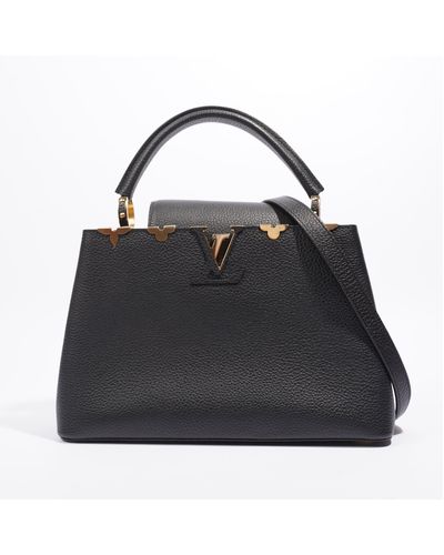 Louis Vuitton Capucines Mm Taurillon Leather Crossbody Bag - Black
