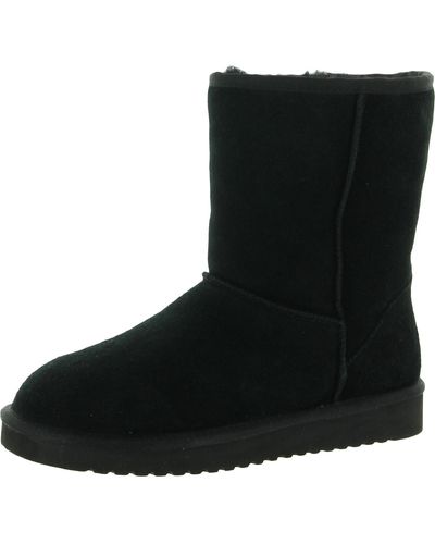 Koolaburra Koola Short Faux Fur Lined Ankle Casual Boots - Black
