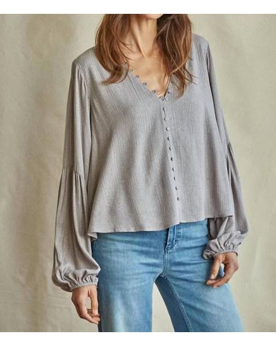 By Together Elara Button - Detailed Blouse - Gray