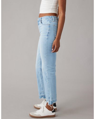 American Eagle Outfitters Ae Stretch High-waisted Kick Bootcut Crop Jean - Blue