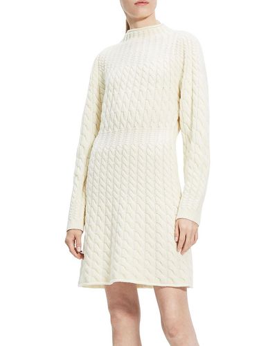 Theory Wool Blend Sculpted Sweaterdress - White