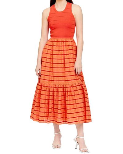 Tanya Taylor Camila Midi Dress - Orange