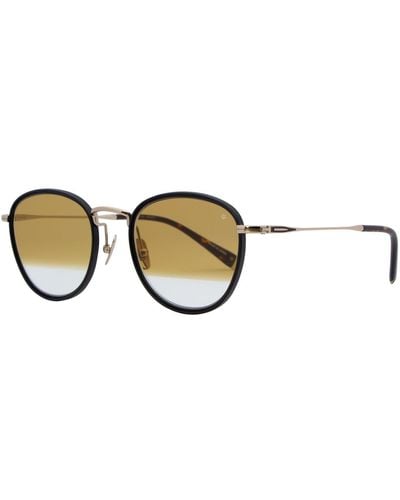 John Varvatos Oval Sunglasses V531 Black-gold Black/gold 51mm 531 - Metallic