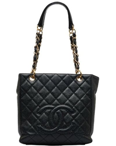 Chanel Leather Tote Bag (pre-owned) - Black