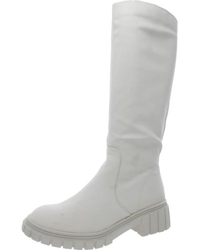 Aqua College Paz01sc253 Tall Zipper Knee-high Boots - Gray