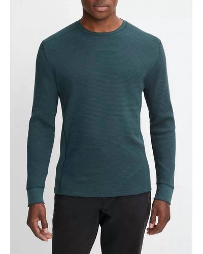 Vince Thermal Long-sleeve Crew Neck Pullover - Green