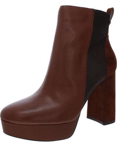 Vince Camuto Gripaula Leather Bootie Ankle Boots - Brown