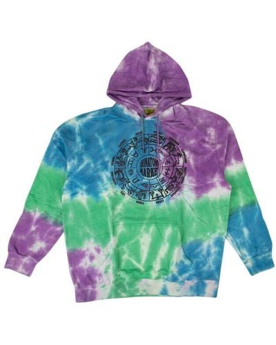 Market Zodiac Hoodie Sweatshirt - Tie Dye - Purple
