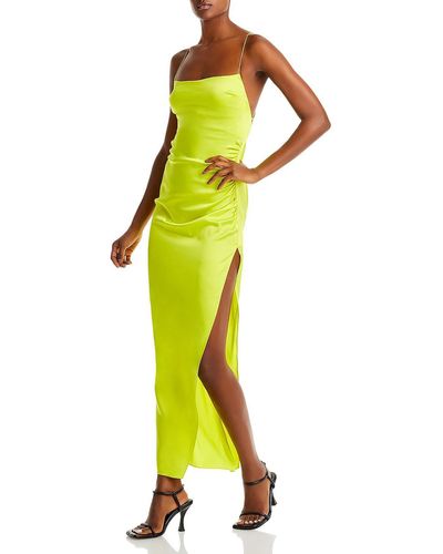 SER.O.YA Celino Silk Halter Cocktail And Party Dress - Yellow