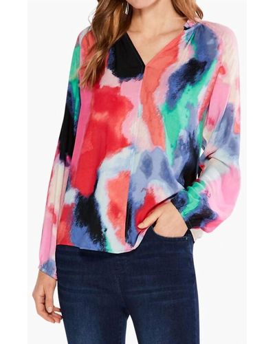 NIC+ZOE Abstract Art Top - Red