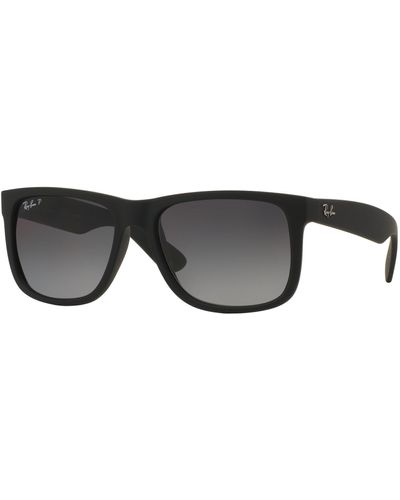 Ray-Ban Rb4165 622/t3 Justin Polarized Wayfarer Sunglasses - Black