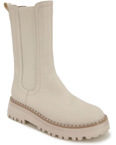 Kenneth Cole Radell Mid Calf Embellished Chelsea Boots - White