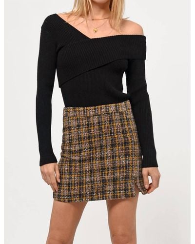 Greylin Jeyden Boucle Mini Skirt - Black