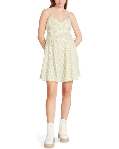 Betsey Johnson Plaid Mini Fit & Flare Dress - Natural