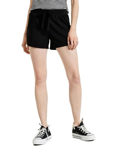 Style & Co. Plus Cutaway Drawstring Casual Shorts - Black