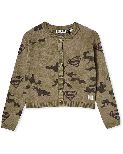 Cotton On Camouflage Button Front Cardigan Sweater - Green