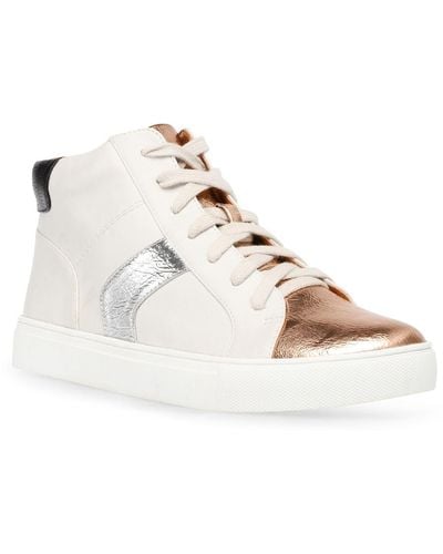 Dolce Vita Alvira Faux Leather Lace Up Casual And Fashion Sneakers - White