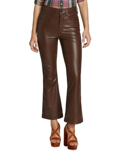 Veronica Beard Carson High Rise Ankle Flare Pants - Brown