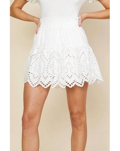 Skies Are Blue Lace Ruffle Skirt - White