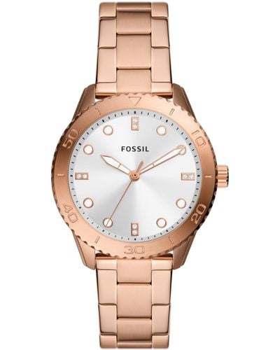 Fossil Dayle Three-hand, -tone Stainless Steel Watch - White