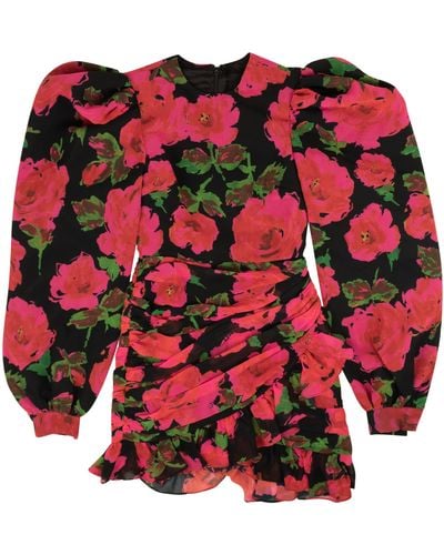 Quinn Rara Floral Dress - Fuchsia Pink - Red