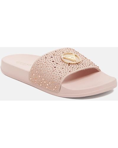 Guess Factory Sillia Pool Slides - Pink