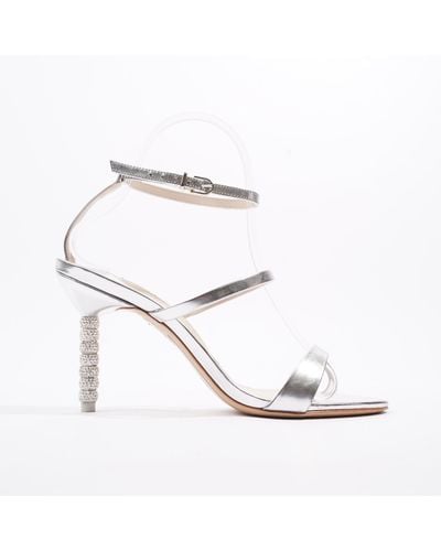 Sophia Webster Rosalind Crystal Mid Sandal 90 Leather - White