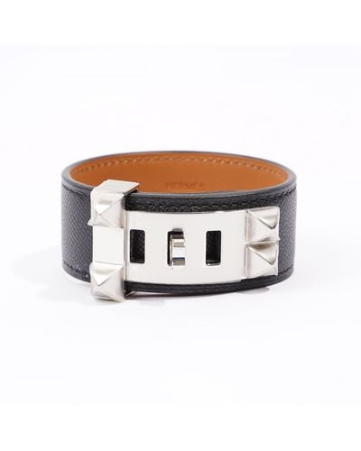 Hermès Collier De Chein Bracelet Leather - White