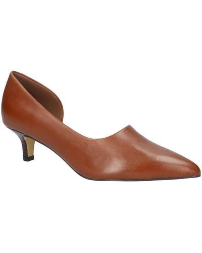 Bella Vita Quilla Leather Pointed Toe D'orsay Heels - Brown