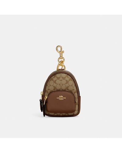 COACH Mini Court Backpack Bag Charm - Brown