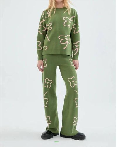 Compañía Fantástica Floral Jersey Sweater - Green