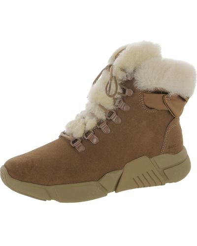 Mark Nason Block Chalet Leather Shearling Winter & Snow Boots - Brown